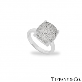 Tiffany & Co. White Gold Diamond Sugar Stacks Ring